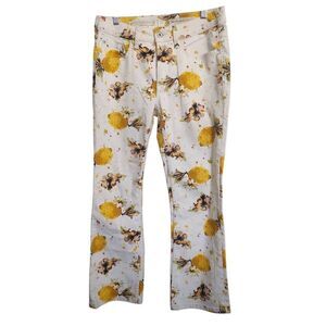 Anthropologie Pilcro Lemon Grove Women’s High-Rise Bootcut Jeans White Floral 27